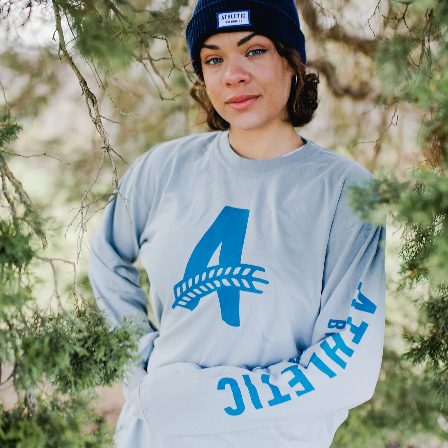 Athletic Brewing Co Long Sleeve T-Shirt - Grey - Image 2