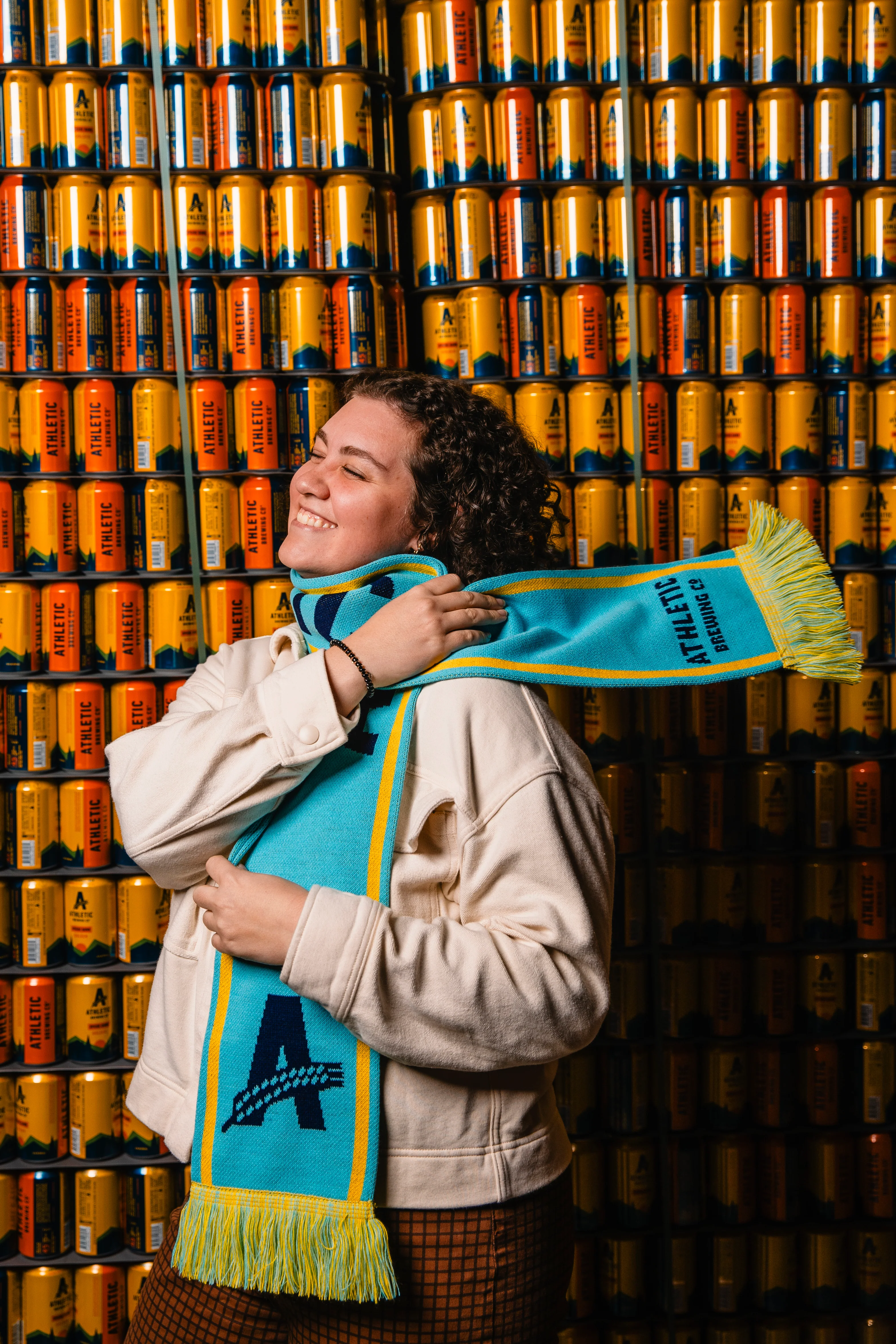 Athletic Brewing Co Custom Woven Fringe Scarf - Run Wild - Image 4